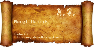 Mergl Henrik névjegykártya